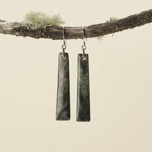 Earrings: Drop Hapopo Pounamu Small Medium Earrings 50mm