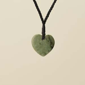 Connection: Manawa Inanga Small Pounamu Pendant, Black Binding