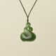 Pounamu Double Twist Pendant, Khaki Binding