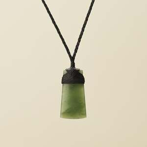 Toki Kahurangi Pounamu Extra Small Pendant Black Binding