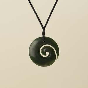 Open Koru Medium Kawakawa Pounamu Pendant
