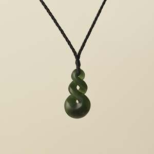 Pikorua Twist: Pikorua Double Twist Small Medium Pounamu Pendant