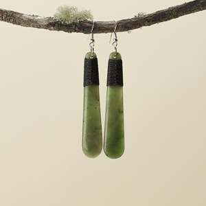 Roimata Pounamu Large Drop Earrings 70mm