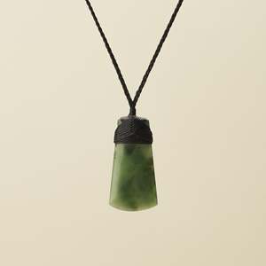 Kahurangi Inanga Toki Small Pounamu Pendant Black Binding