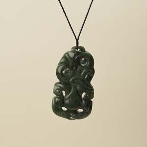 All: Hei Tiki Kawakawa Pounamu Extra Large Pounamu Pendant