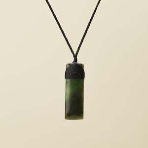 New Arrivals: Kahurangi Kawakawa Toki Small Pounamu Pendant Black Binding