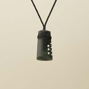 Pendants: Notched Toki Kawakawa Small Pounamu Pendant