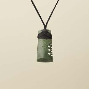 Notched Toki Inanga Pounamu Pendant Small