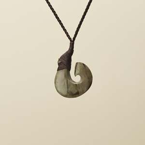 Pendants: Raukaraka Hei Matau Pounamu Pendant Small