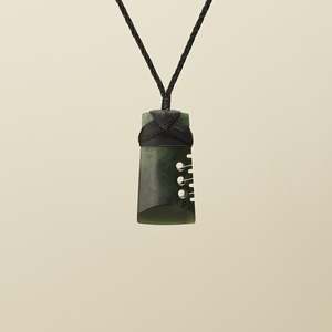 Notched Toki Kawakawa Small Pounamu Pendant