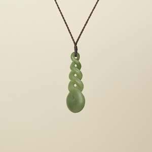 Pikorua Twist: Pikorua Kahurangi Pounamu Large Pendant
