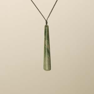 Greenstone Roimata Teardrop: Matte Flower Pounamu Roimata Pendant Large