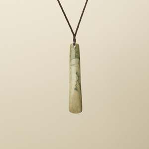 Greenstone Roimata Teardrop: Flower Pounamu Large Roimata Pendant