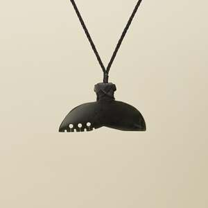Whales Tail: Whale's Tail Kawakawa Pounamu Medium Pendant