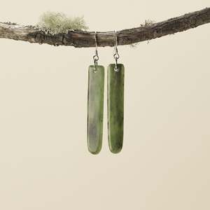 Drop Kahurangi Pounamu Small Medium Earrings 50mm