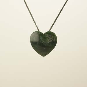 Manawa Heart Flower Pounamu Large Pendant