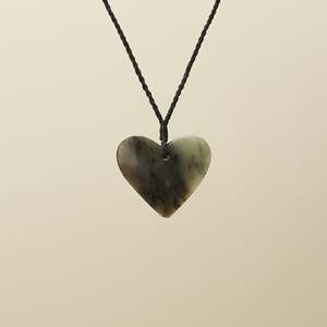 Pendants: Manawa Heart Inanga Medium Pounamu Pendant
