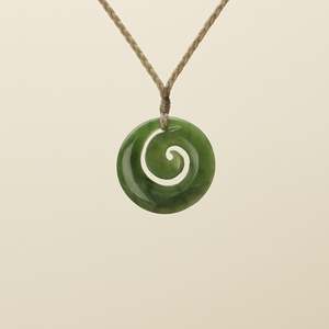 Medium Flower Koru Pounamu Pendant