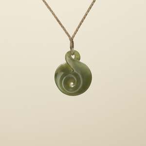 Medium Kahurangi Pikorua Koru Pounamu Pendant