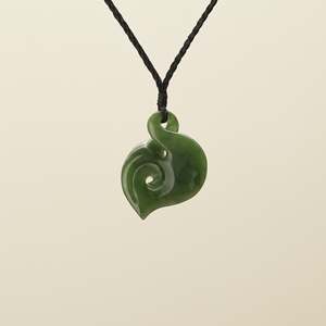 Medium Flower Pikorua Koru Pounamu Pendant