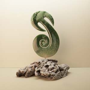 Journey Waka Koru Pounamu Sculpture