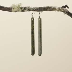 Greenstone Roimata Teardrop: Large Roimata Kahurangi Pounamu Earrings
