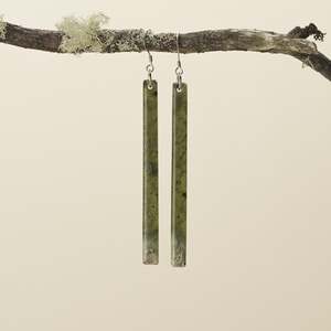 Large Roimata Kahurangi Inanga Pounamu Earrings