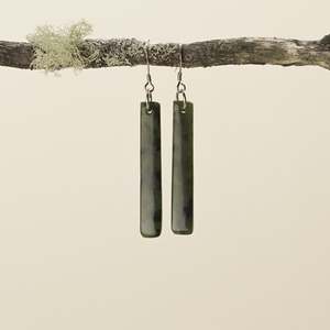 Drop Kawakawa Pounamu Small Medium Earrings 40mm