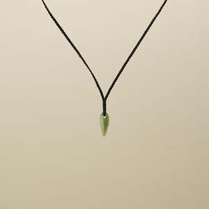 Kahurangi XS Niho Pounamu Pendant, Black Binding