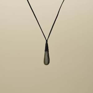 Hapopo XS Roimata Pounamu Pendant, Black Binding