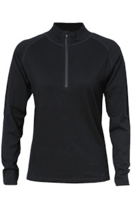 Knitwear: Womens Half Zip Merino - Black