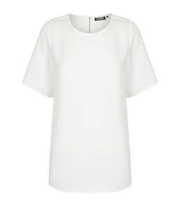 Career By Gloweave: Short Sleeve Soft Taylor Top - Ivory