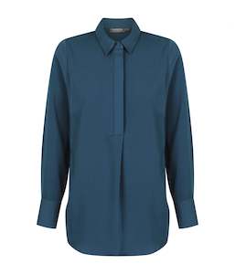 Career By Gloweave: Long Sleeve Soft Quinn Top - Ocean