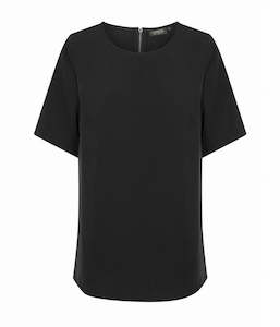 Career By Gloweave: Short Sleeve Soft Taylor Top - Black