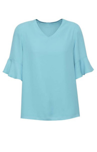 Blouses Tops: Womens Aria Fluted Sleeve Blouse