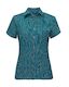Stretch Spot Blouse Short Sleeve - Teal