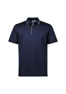 Mens Focus Short Sleeve Polo - Navy/White