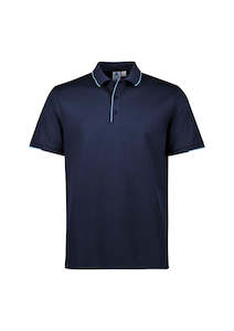 Mens Focus Short Sleeve Polo - Navy/Sky