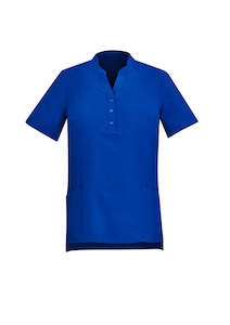 Women's Plain Short Sleeve Tunic - Electric Blue