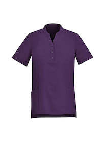 Women's Plain Short Sleeve Tunic - Purple