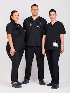 Unisex Arlo Scrub Top - Black