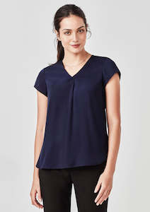 Corporate Office Wear: Kayla V-Neck Pleat Blouse