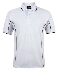Men's Poly Piping Polo SSL - White/Navy