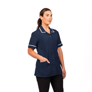 Healthcare Wellness: Penny Revere Collar Short Sleeve Tunic