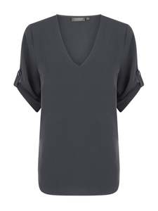 Reese V Neck Top - Silver