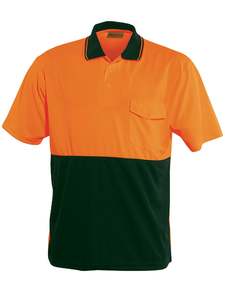 Hi Vis Unisex Short Sleeve Safety Polo With Pocket