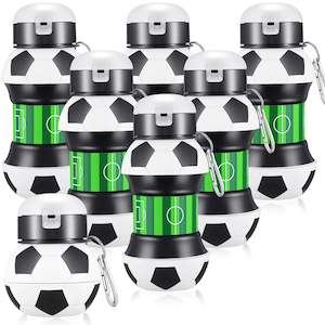 Products: Mifoci 6 Pcs Soccer Water Bottles for Boys 19 oz Collapsible Ball Water Bottle Silicone Sports Water Bottle Squeezable Ball Shaped Soccer Cup for Kids Girls Christmas Team Gift(Soccer)