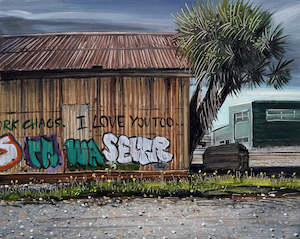 Railway Shed, Ashburton (I love you too)