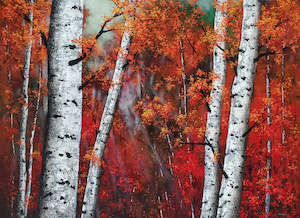 Rachael Errington: Birches Bark, Autumn Study