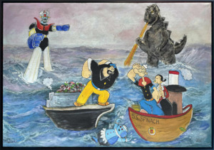 Cartoon Hero's at Sea